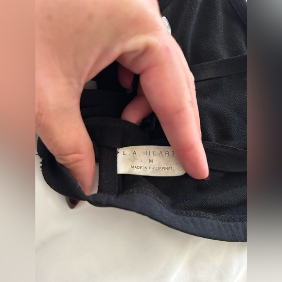 LA Hearts Black Cropped Cami Bralette Sz M - Picture 3 of 3